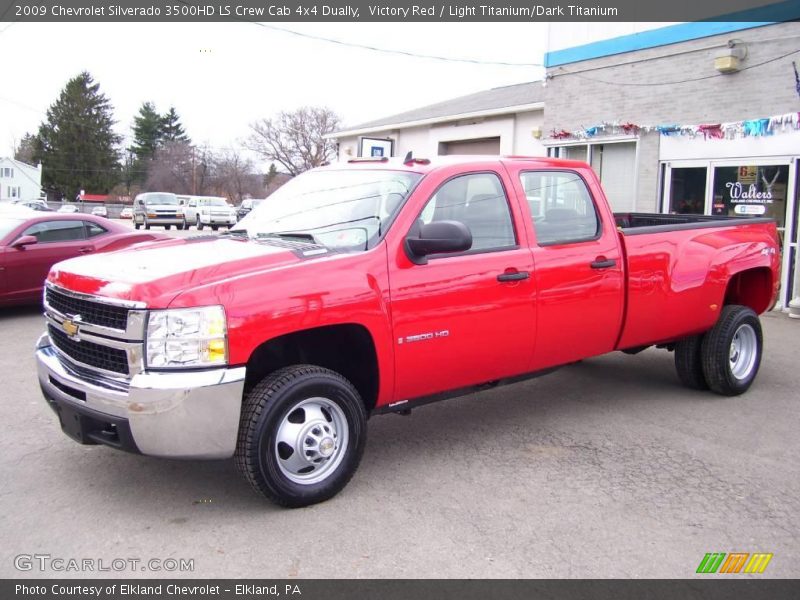 Victory Red / Light Titanium/Dark Titanium 2009 Chevrolet Silverado 3500HD LS Crew Cab 4x4 Dually
