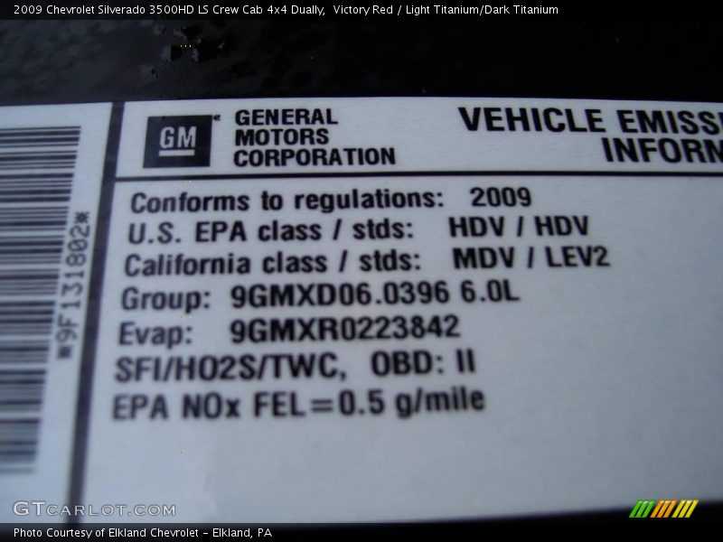 Victory Red / Light Titanium/Dark Titanium 2009 Chevrolet Silverado 3500HD LS Crew Cab 4x4 Dually