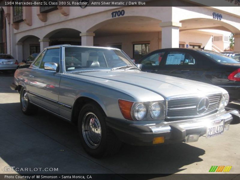 Astro Silver Metallic / Dark Blue 1984 Mercedes-Benz SL Class 380 SL Roadster