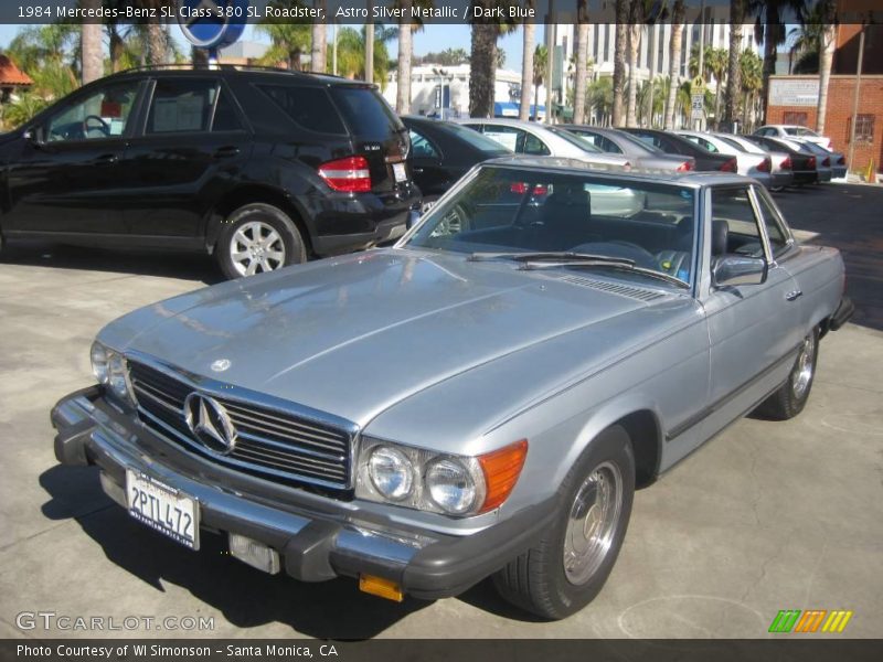 Astro Silver Metallic / Dark Blue 1984 Mercedes-Benz SL Class 380 SL Roadster