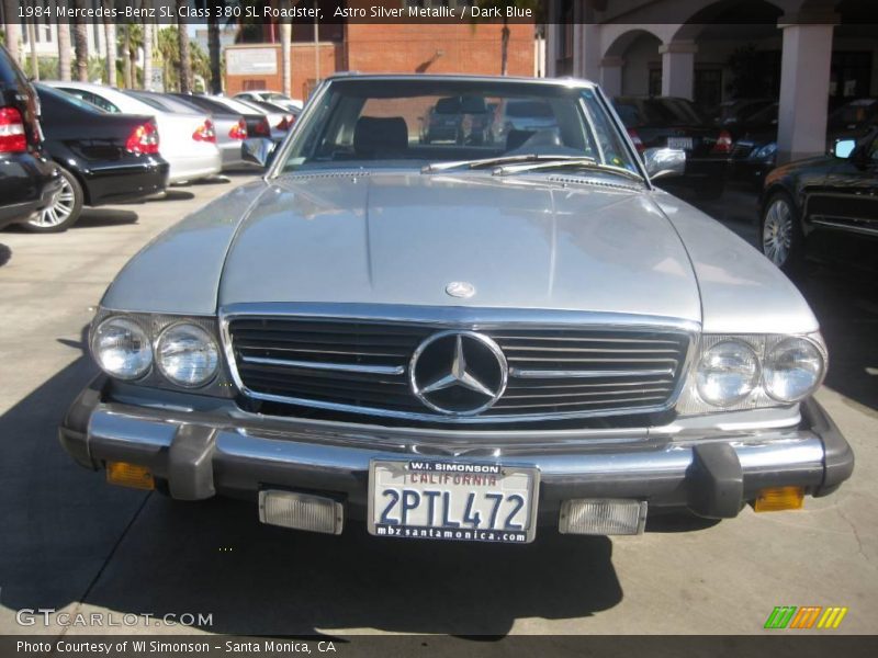 Astro Silver Metallic / Dark Blue 1984 Mercedes-Benz SL Class 380 SL Roadster