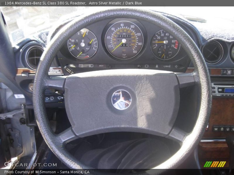 Astro Silver Metallic / Dark Blue 1984 Mercedes-Benz SL Class 380 SL Roadster