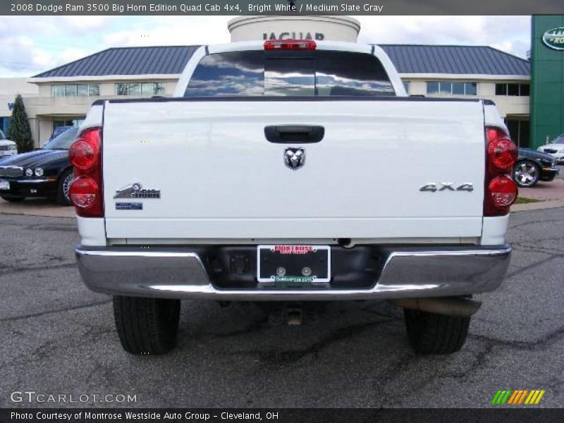 Bright White / Medium Slate Gray 2008 Dodge Ram 3500 Big Horn Edition Quad Cab 4x4