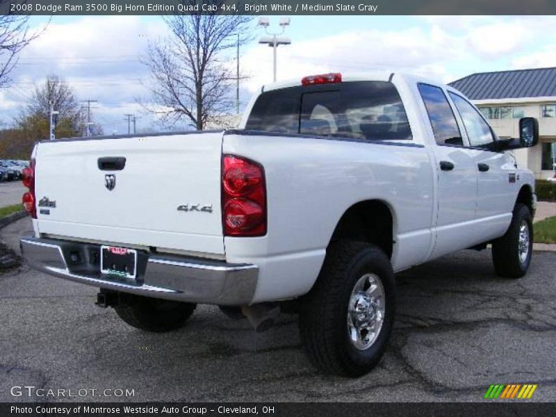Bright White / Medium Slate Gray 2008 Dodge Ram 3500 Big Horn Edition Quad Cab 4x4