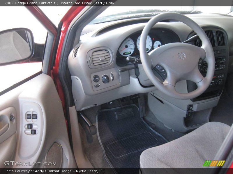 Inferno Red Tinted Pearl / Gray 2003 Dodge Grand Caravan eL
