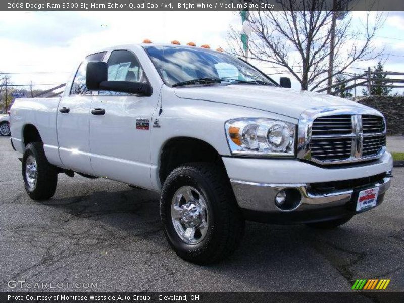 Bright White / Medium Slate Gray 2008 Dodge Ram 3500 Big Horn Edition Quad Cab 4x4