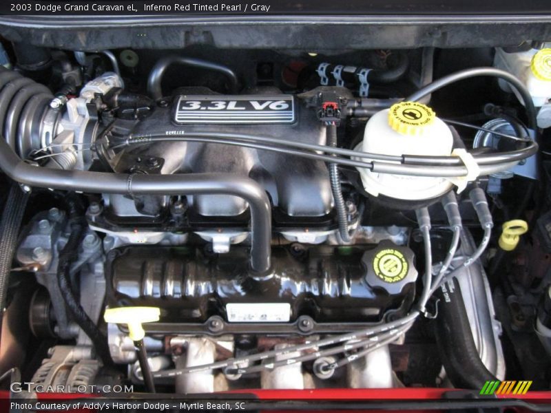 Inferno Red Tinted Pearl / Gray 2003 Dodge Grand Caravan eL