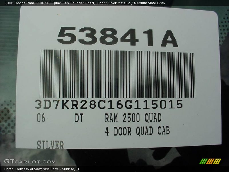 Bright Silver Metallic / Medium Slate Gray 2006 Dodge Ram 2500 SLT Quad Cab Thunder Road