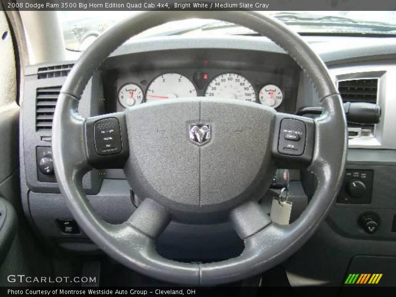 Bright White / Medium Slate Gray 2008 Dodge Ram 3500 Big Horn Edition Quad Cab 4x4