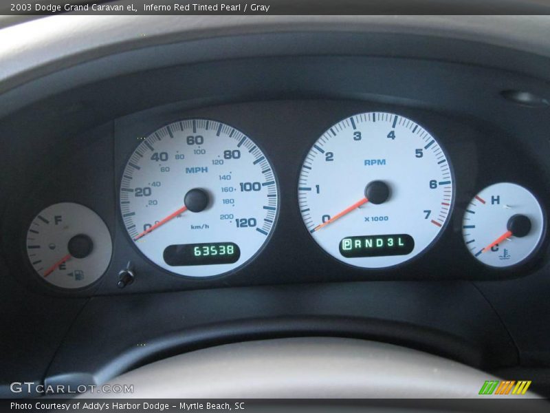 Inferno Red Tinted Pearl / Gray 2003 Dodge Grand Caravan eL