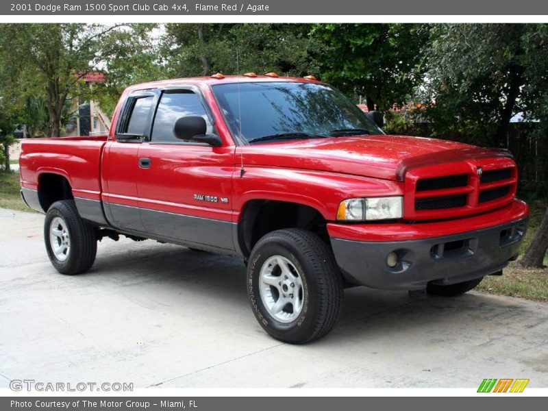 Flame Red / Agate 2001 Dodge Ram 1500 Sport Club Cab 4x4