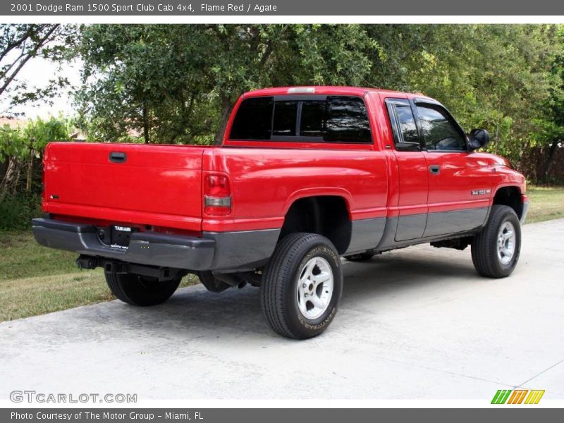 Flame Red / Agate 2001 Dodge Ram 1500 Sport Club Cab 4x4