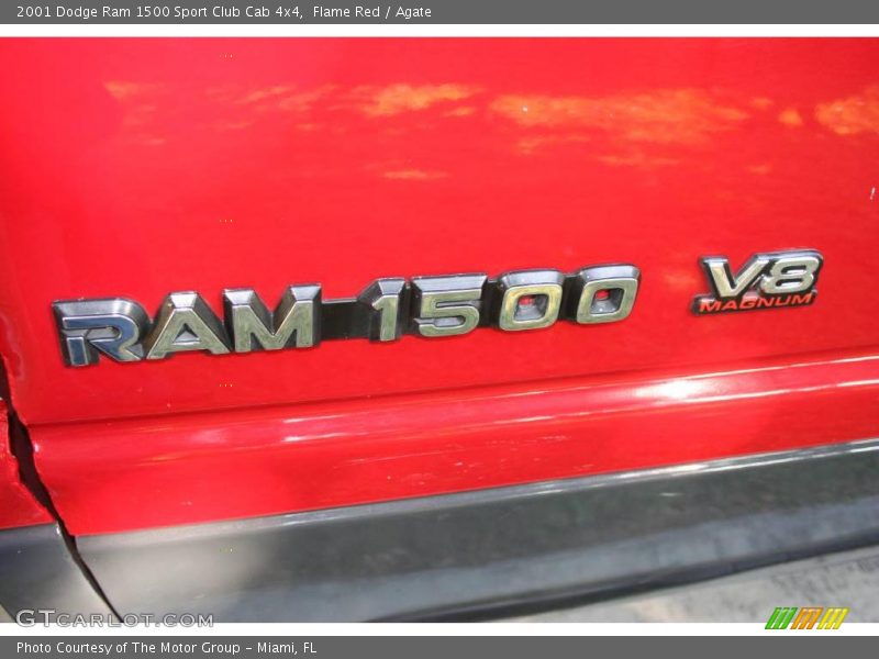 Flame Red / Agate 2001 Dodge Ram 1500 Sport Club Cab 4x4