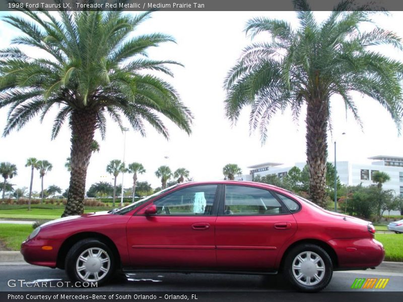 Toreador Red Metallic / Medium Prairie Tan 1998 Ford Taurus LX