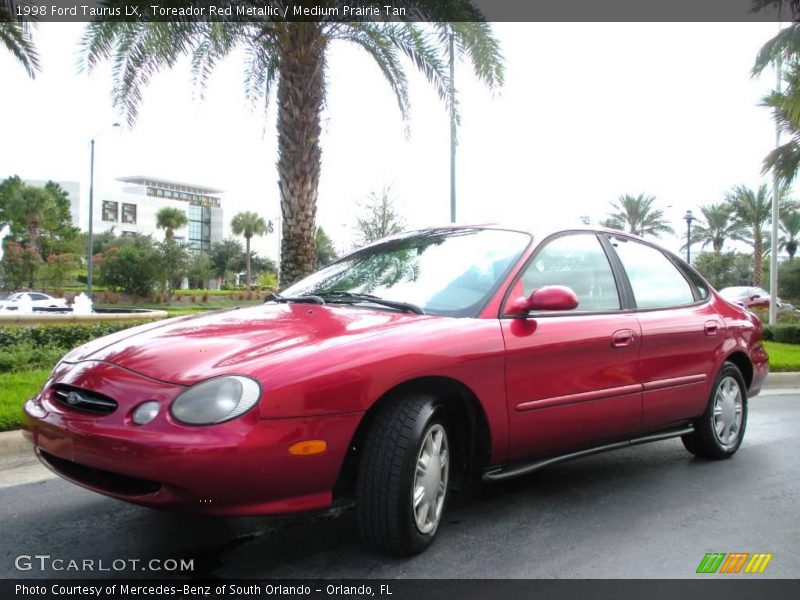 Toreador Red Metallic / Medium Prairie Tan 1998 Ford Taurus LX