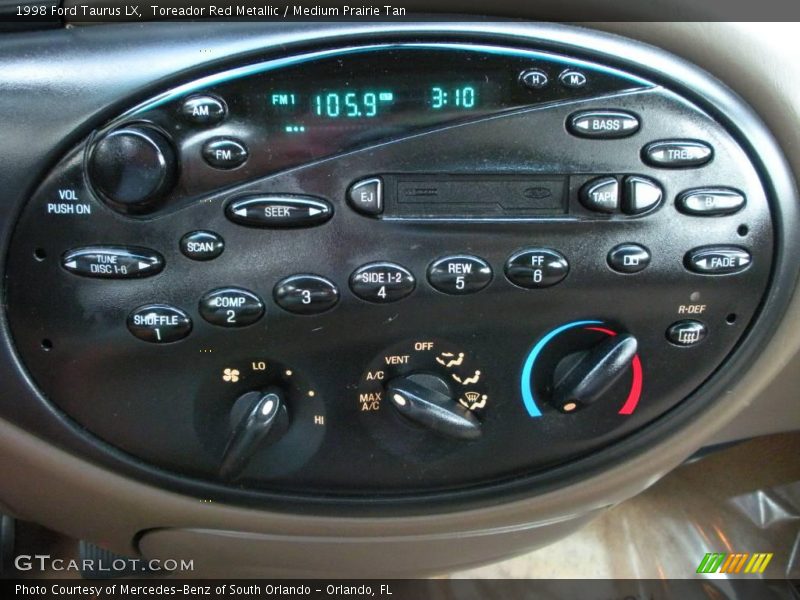 Toreador Red Metallic / Medium Prairie Tan 1998 Ford Taurus LX