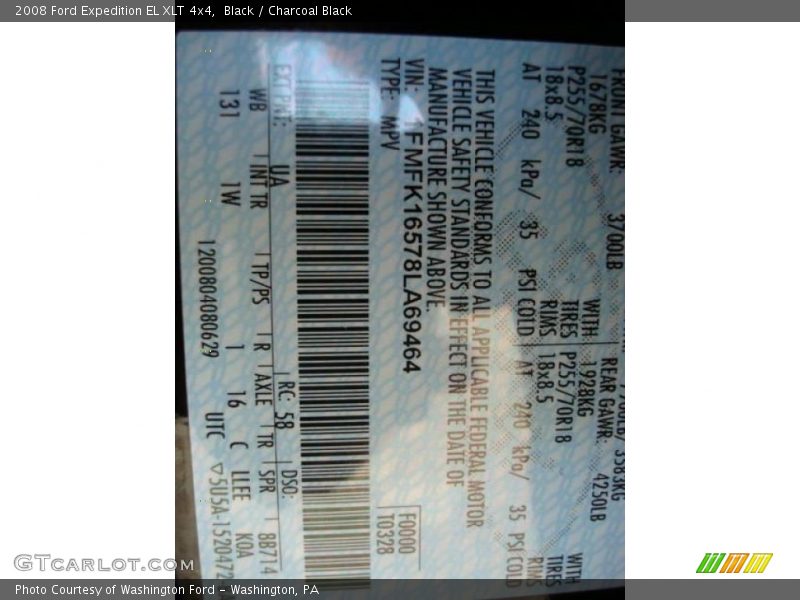 Black / Charcoal Black 2008 Ford Expedition EL XLT 4x4