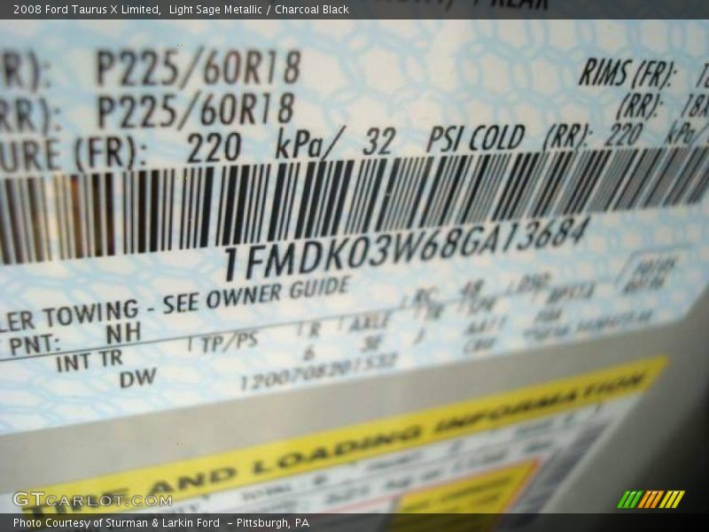 Light Sage Metallic / Charcoal Black 2008 Ford Taurus X Limited