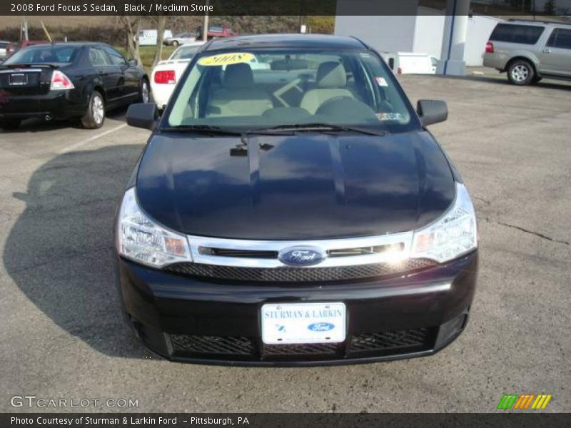 Black / Medium Stone 2008 Ford Focus S Sedan