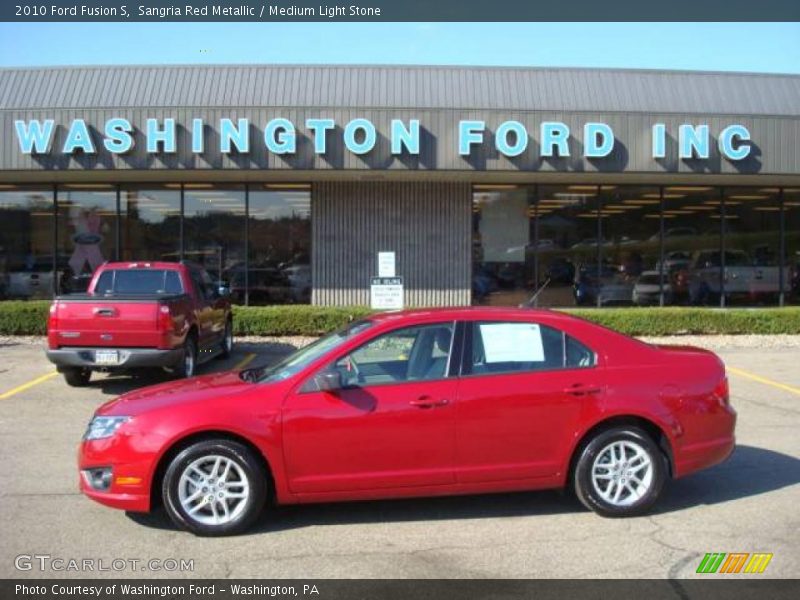 Sangria Red Metallic / Medium Light Stone 2010 Ford Fusion S