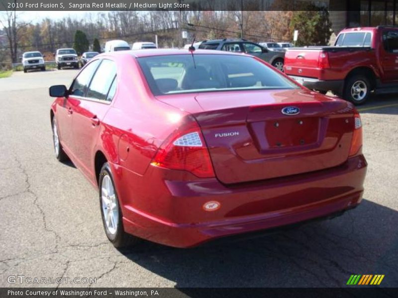 Sangria Red Metallic / Medium Light Stone 2010 Ford Fusion S