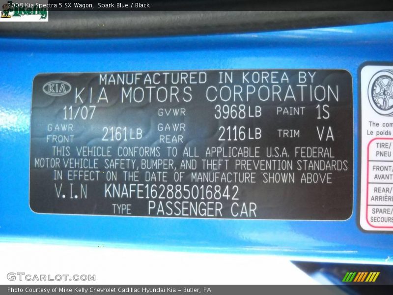Spark Blue / Black 2008 Kia Spectra 5 SX Wagon