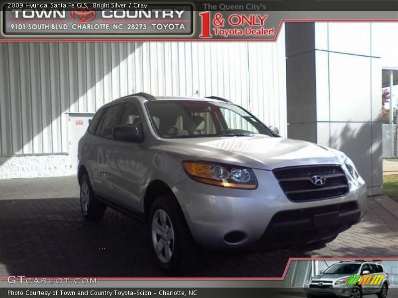 Bright Silver / Gray 2009 Hyundai Santa Fe GLS