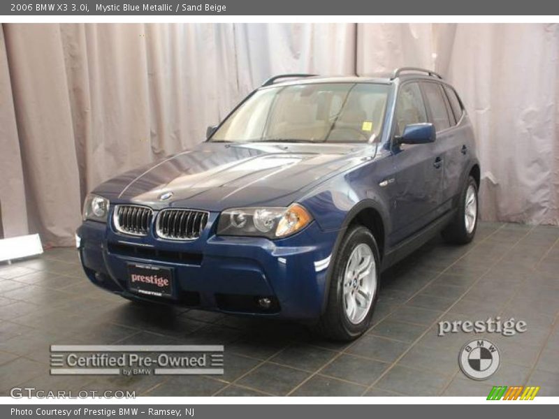 Mystic Blue Metallic / Sand Beige 2006 BMW X3 3.0i