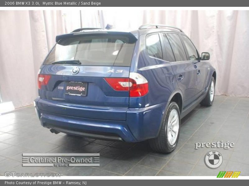 Mystic Blue Metallic / Sand Beige 2006 BMW X3 3.0i