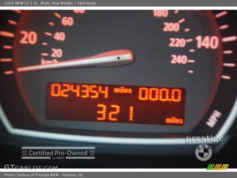 Mystic Blue Metallic / Sand Beige 2006 BMW X3 3.0i