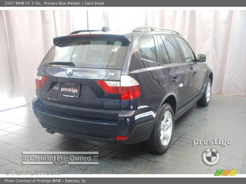 Monaco Blue Metallic / Sand Beige 2007 BMW X3 3.0si