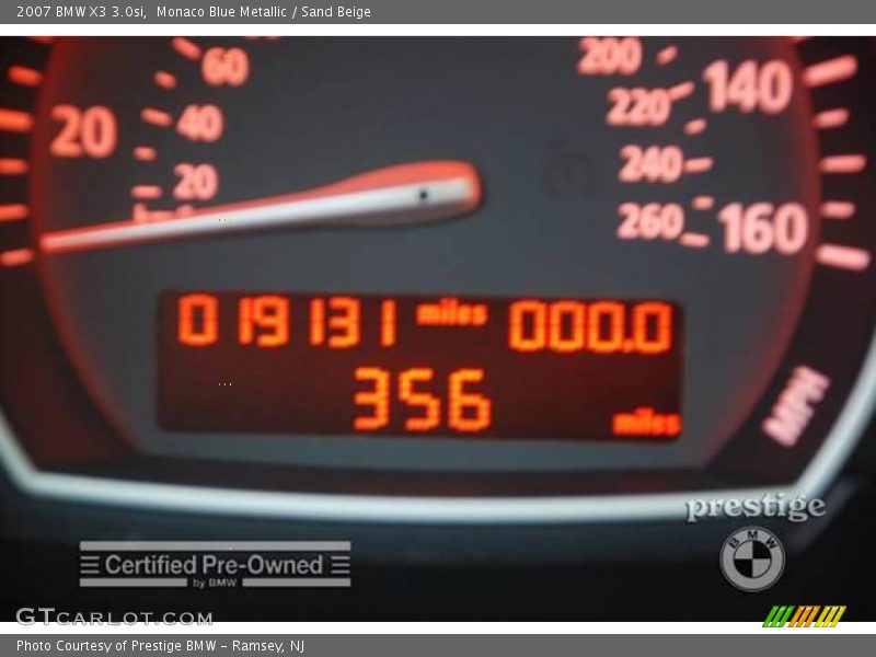 Monaco Blue Metallic / Sand Beige 2007 BMW X3 3.0si