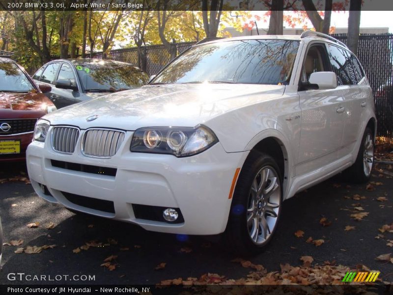 Alpine White / Sand Beige 2007 BMW X3 3.0si