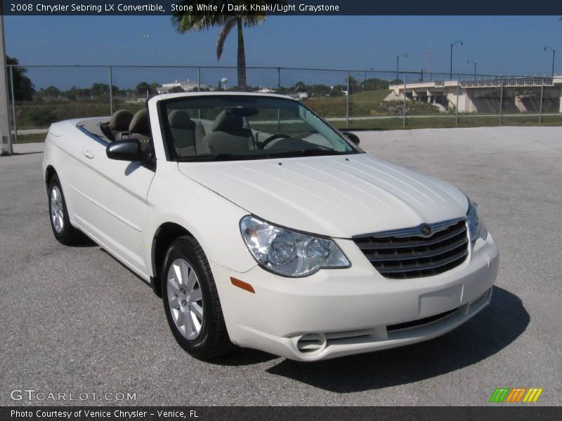 Stone White / Dark Khaki/Light Graystone 2008 Chrysler Sebring LX Convertible