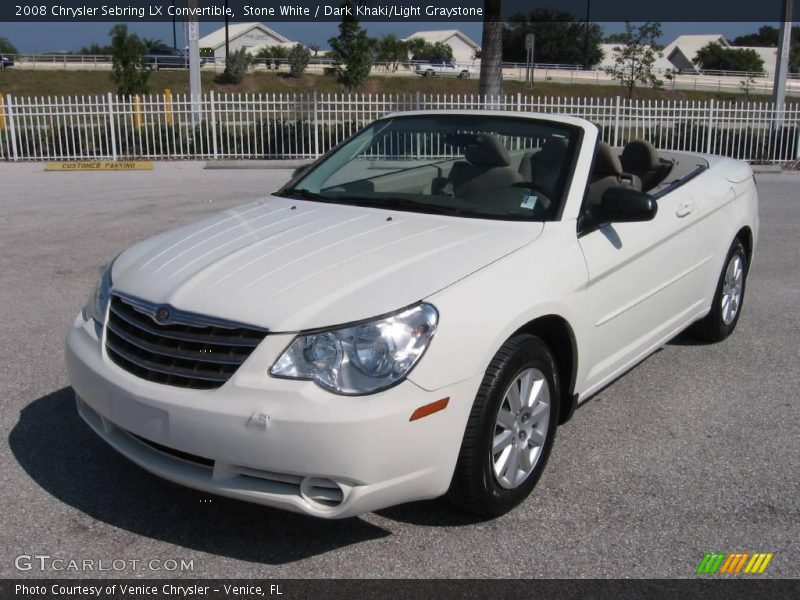 Stone White / Dark Khaki/Light Graystone 2008 Chrysler Sebring LX Convertible
