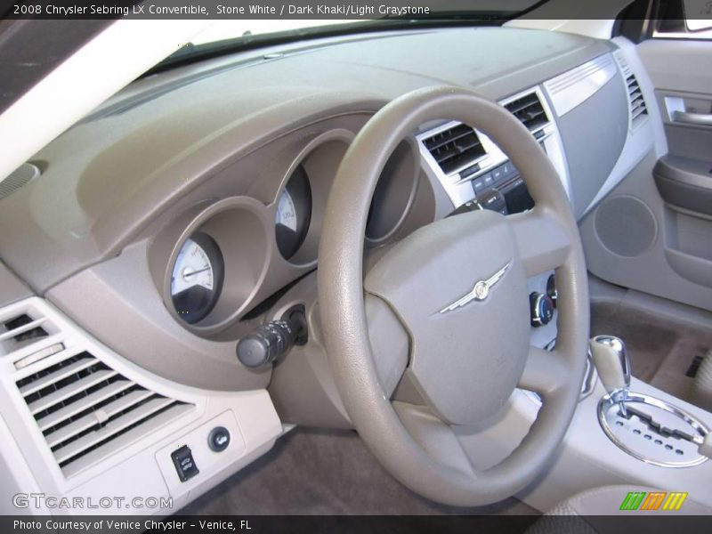 Stone White / Dark Khaki/Light Graystone 2008 Chrysler Sebring LX Convertible