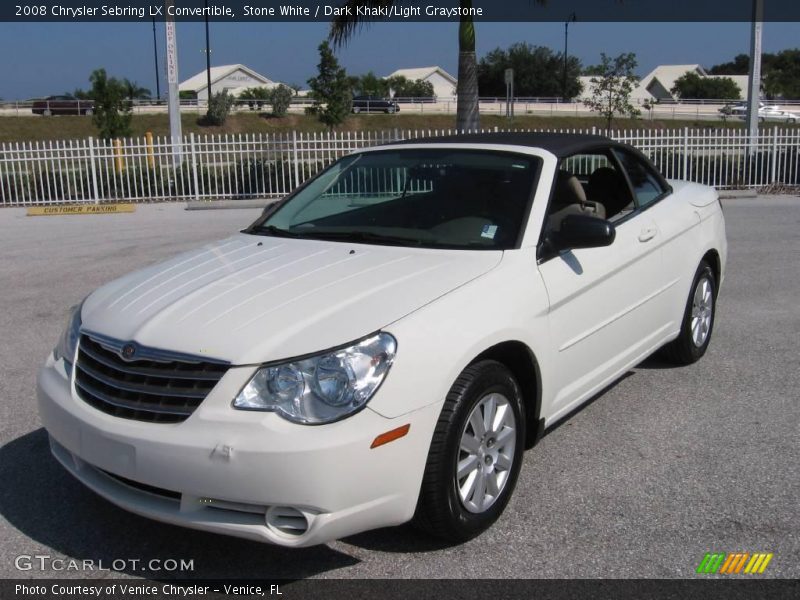 Stone White / Dark Khaki/Light Graystone 2008 Chrysler Sebring LX Convertible