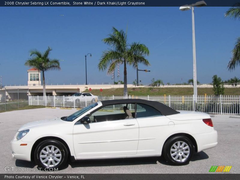 Stone White / Dark Khaki/Light Graystone 2008 Chrysler Sebring LX Convertible