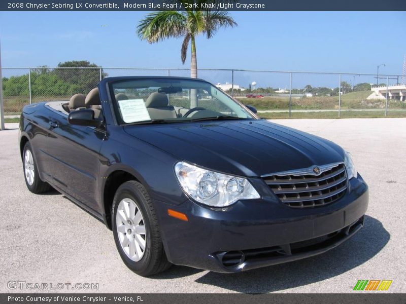 Modern Blue Pearl / Dark Khaki/Light Graystone 2008 Chrysler Sebring LX Convertible