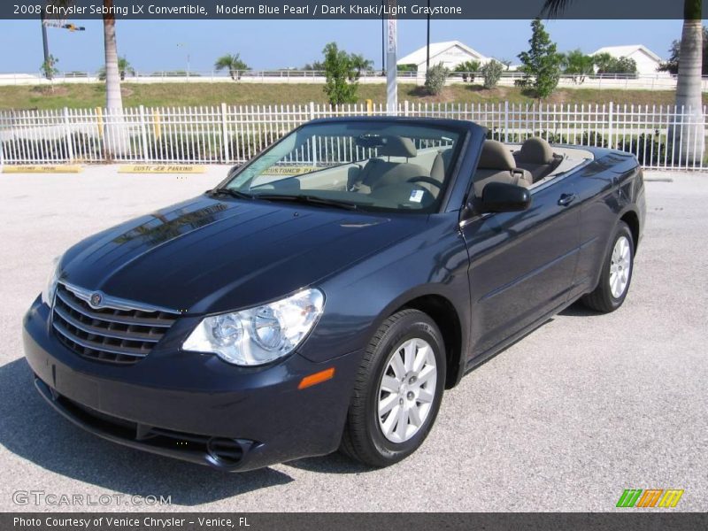Modern Blue Pearl / Dark Khaki/Light Graystone 2008 Chrysler Sebring LX Convertible