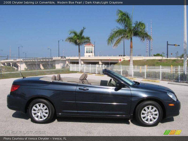 Modern Blue Pearl / Dark Khaki/Light Graystone 2008 Chrysler Sebring LX Convertible