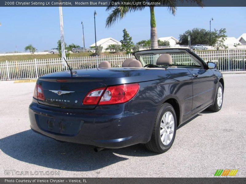 Modern Blue Pearl / Dark Khaki/Light Graystone 2008 Chrysler Sebring LX Convertible