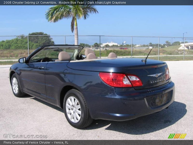 Modern Blue Pearl / Dark Khaki/Light Graystone 2008 Chrysler Sebring LX Convertible