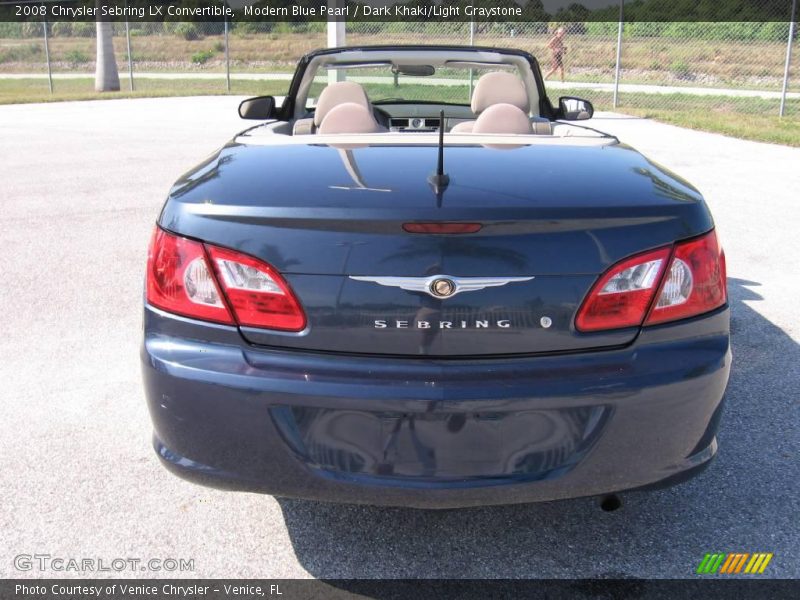 Modern Blue Pearl / Dark Khaki/Light Graystone 2008 Chrysler Sebring LX Convertible