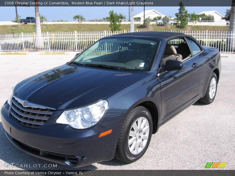 Modern Blue Pearl / Dark Khaki/Light Graystone 2008 Chrysler Sebring LX Convertible