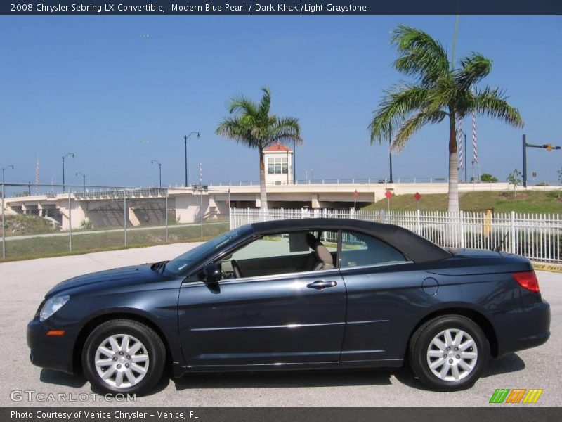Modern Blue Pearl / Dark Khaki/Light Graystone 2008 Chrysler Sebring LX Convertible