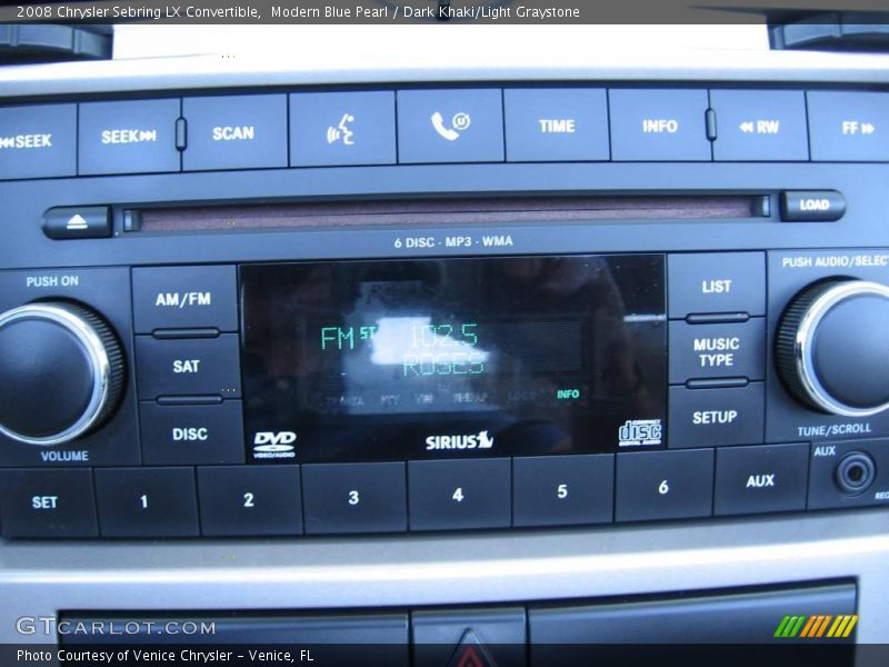 Modern Blue Pearl / Dark Khaki/Light Graystone 2008 Chrysler Sebring LX Convertible