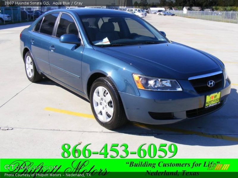 Aqua Blue / Gray 2007 Hyundai Sonata GLS