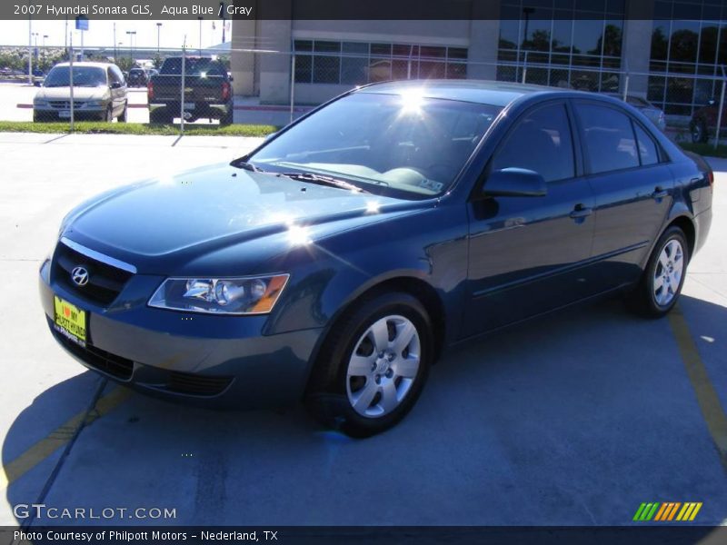 Aqua Blue / Gray 2007 Hyundai Sonata GLS