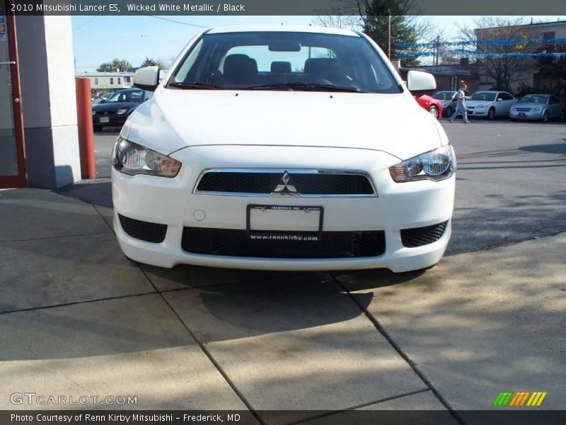 Wicked White Metallic / Black 2010 Mitsubishi Lancer ES